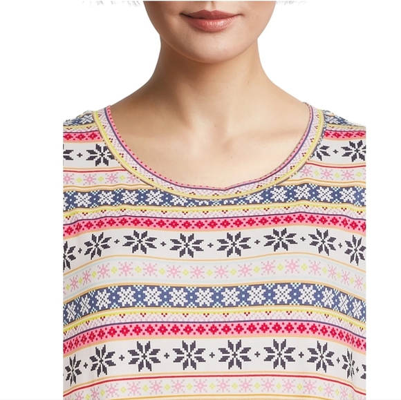 SECRET TREASURES Sleep Shirt Dress Fair Isle NWT - S/M - Picture 3 of 14